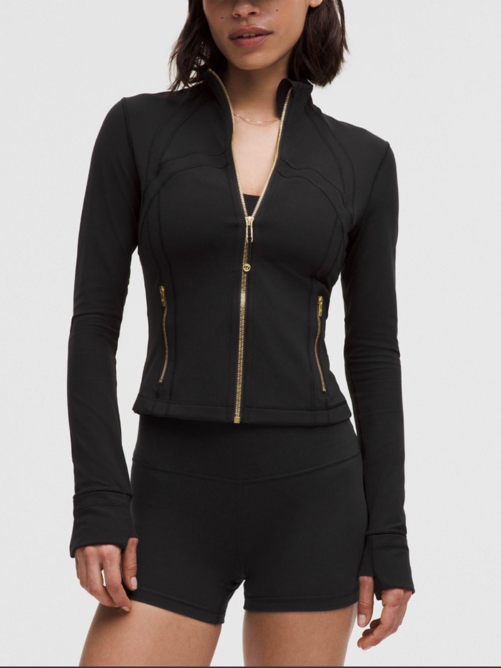 NWT Nulu Cropped Define Jacket in Black with Gold hardware